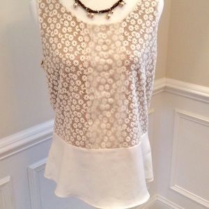Sweet Ann Taylor ivory blouse